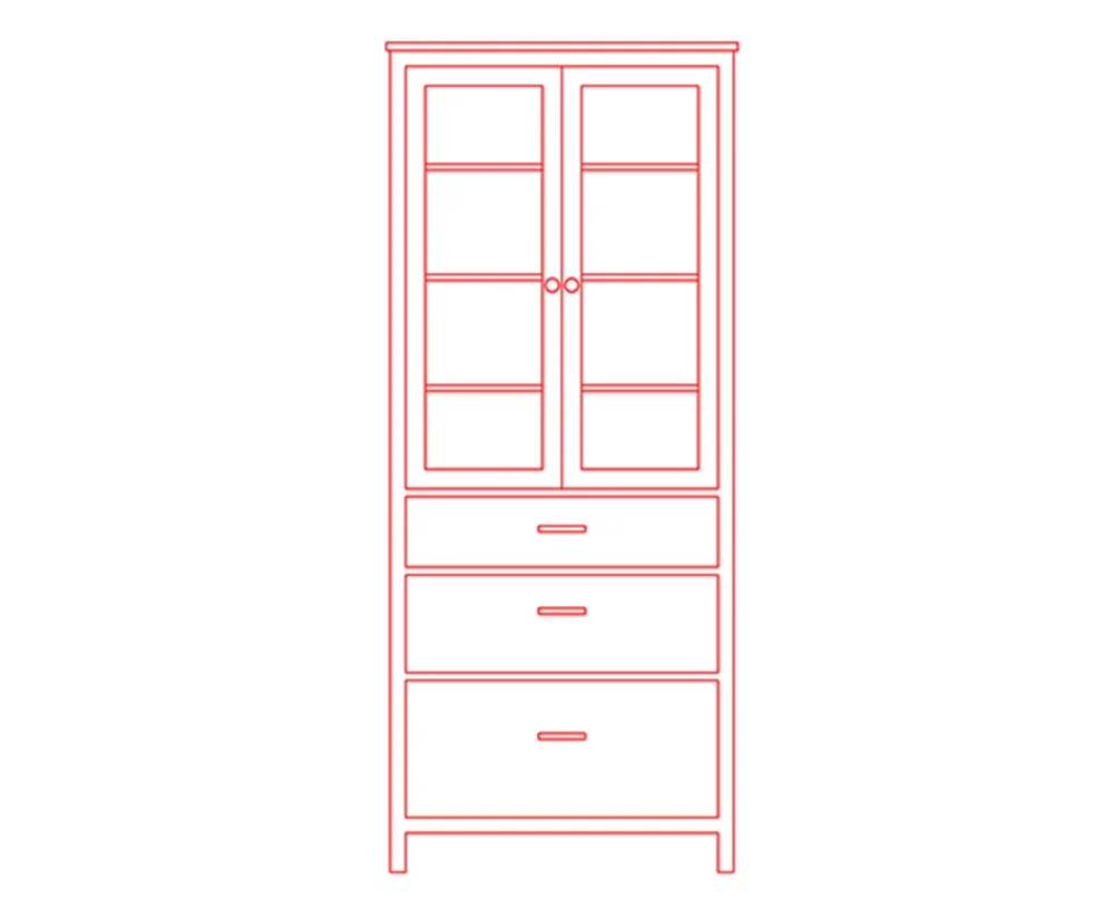 glass cabinet free cad blocks download