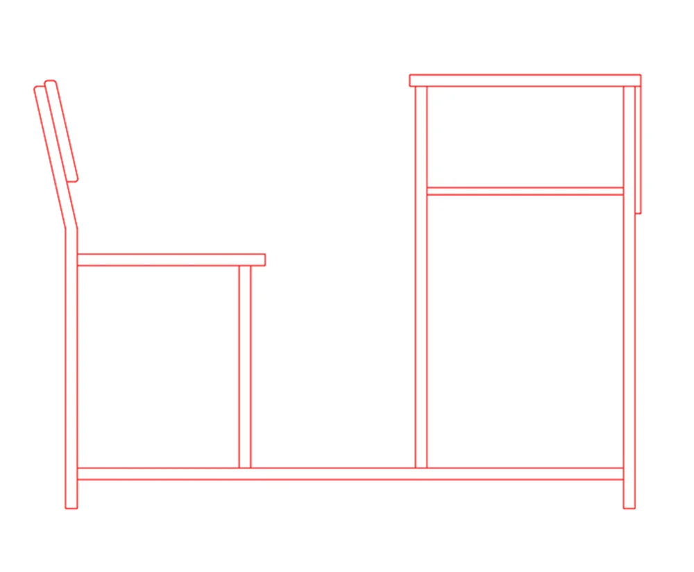 school bench free cad blocks download