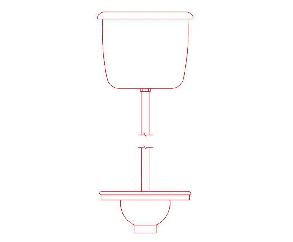 commode with flush tank free dwg download
