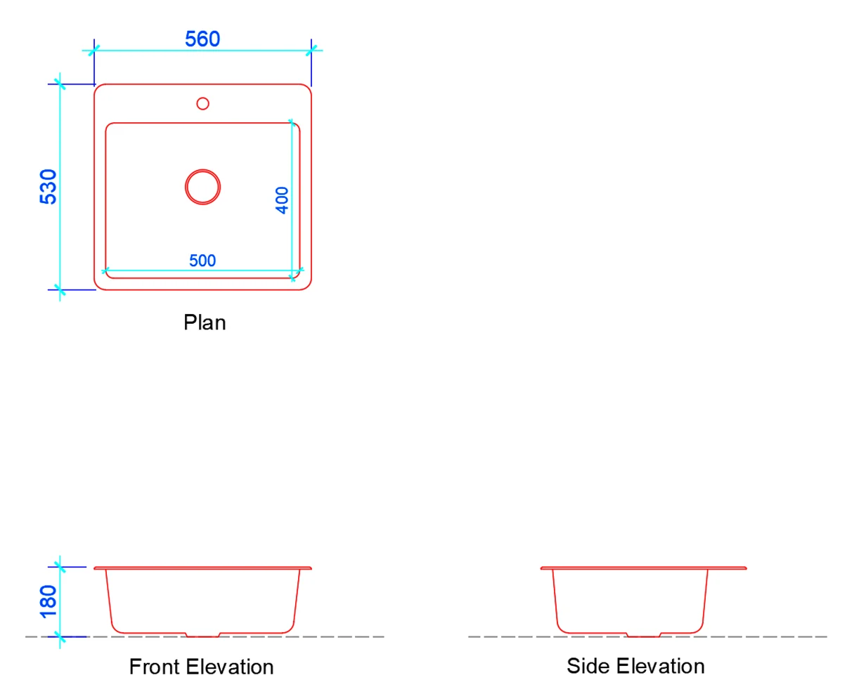 Dimensions of a kitchen sink kitchen sink side elevation with dimensions