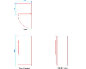 Single Door Fridge Dimensions (18 Cu Ft) [Download Free dwg.] - Layak ...