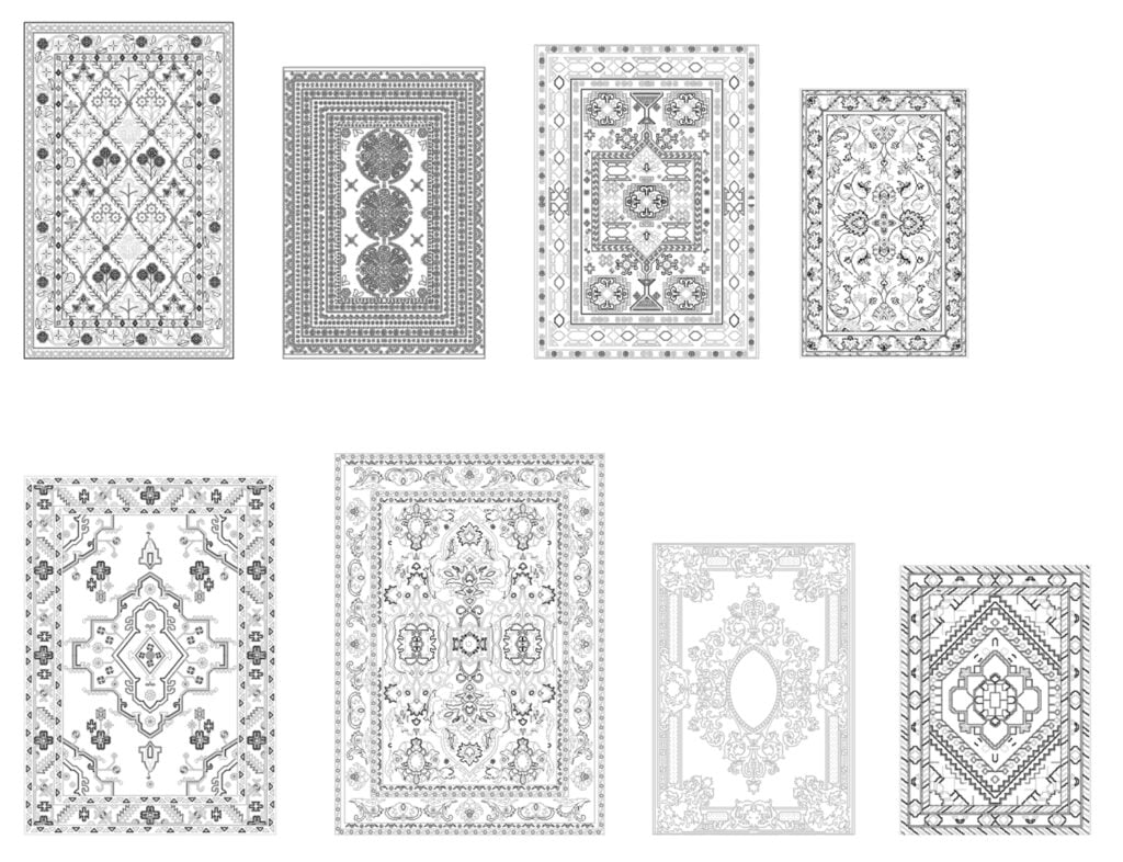 modern carpet free dwg download