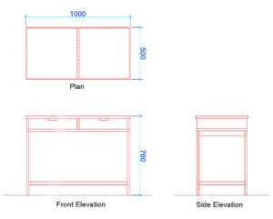 Study Desk (Standard Dimensions & Free Dwg.) - Layak Architect