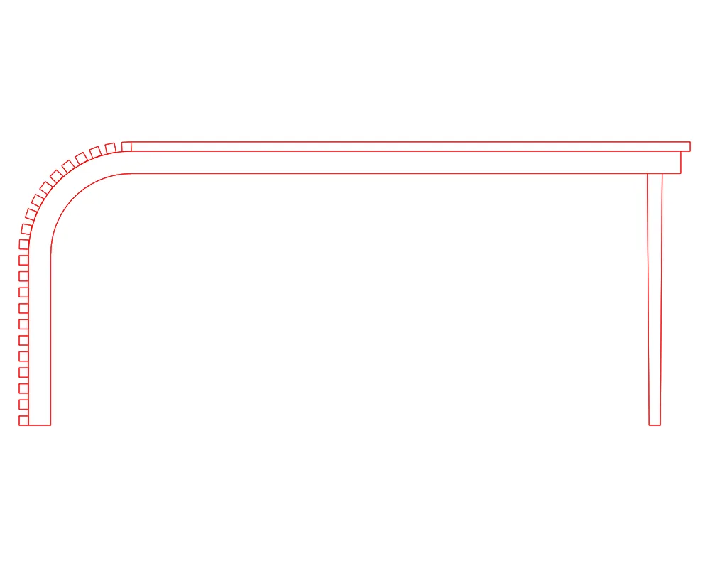 curve office table free cad blocks download