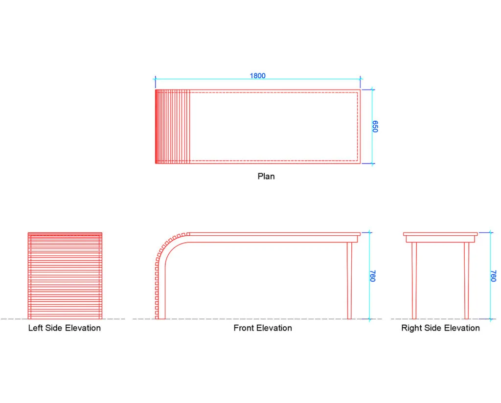 Curve Office Table Standard Dimensions curve office table plan and dimensions